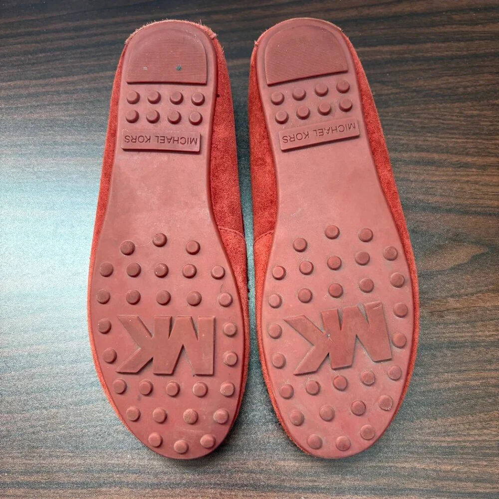 Michael Michael Kors Daisy Suede Moccasin Flats Red/Mandarin Country Club 7.5